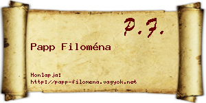 Papp Filoména névjegykártya